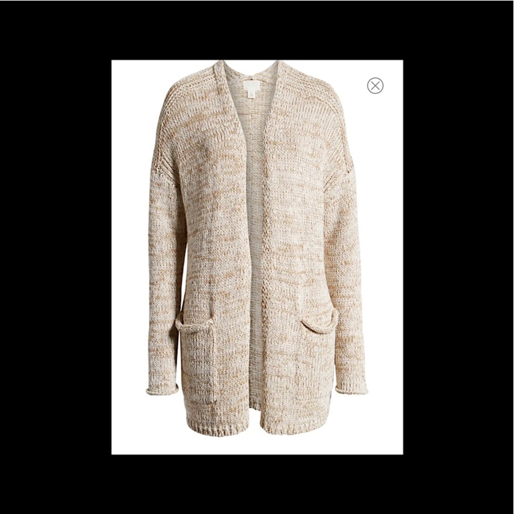 NWT Caslon Space Dye Cardigan - Size XS - Beige Oatmeal Space Dye